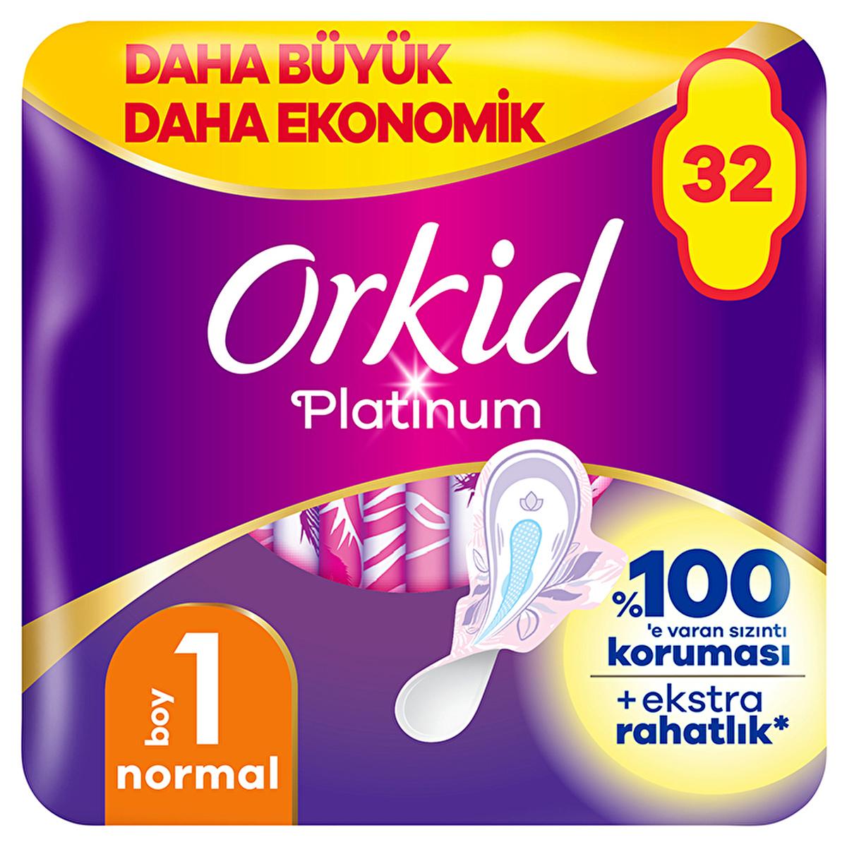 Orkid Platinum Normal Hygienic Pads for Light Flow - 32 Count