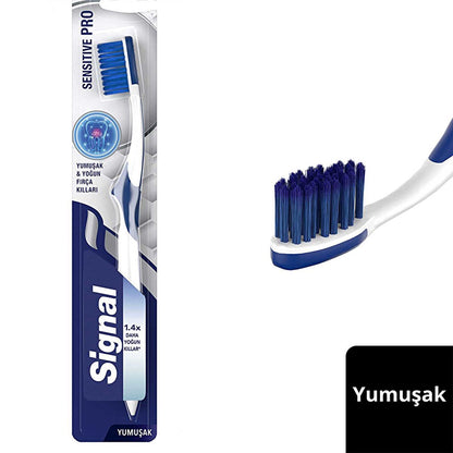 Signal Sensitive Pro Manual Toothbrush for Sensitive Teeth & Gums - Soft Bristle, Gentle Oral Care