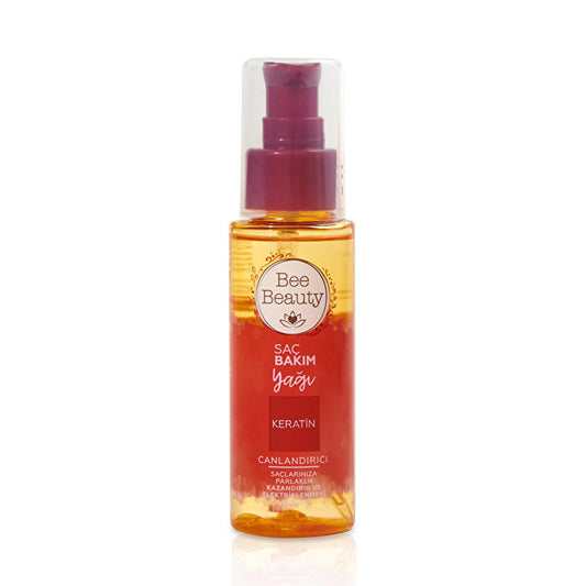 Bee Beauty Keratin Hair Care Oil - Nourishing, Anti-Frizz, Shine Enhancer for Dry/Damaged Hair