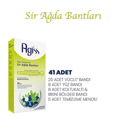 Agiss Sensitive Skin Wax Strips for Face & Body 41-Pack