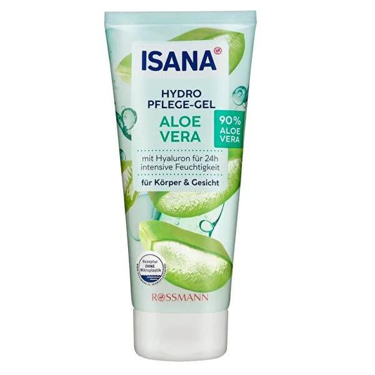 Isana Aloe Vera Face and Body Gel - Natural, Vegan, Dermatologically Tested Skincare - 6.76 fl oz