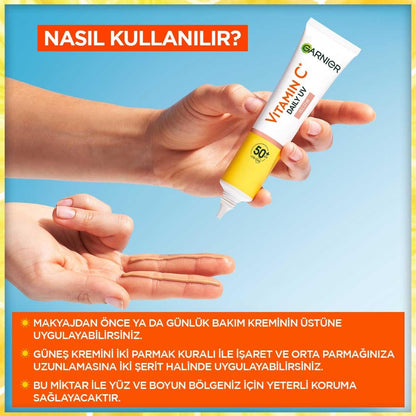 Garnier Daily Face Moisturizer with SPF50+ - Brightening Vitamin C Face Cream for Sensitive Skin
