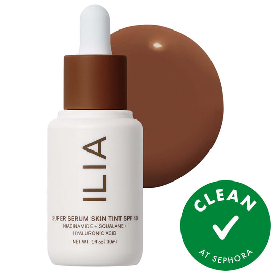 ILIA Super Serum Skin Tint SPF 40: Hydrating Skincare Foundation for Dewy Coverage, Protects, and Improves Skin Naturally