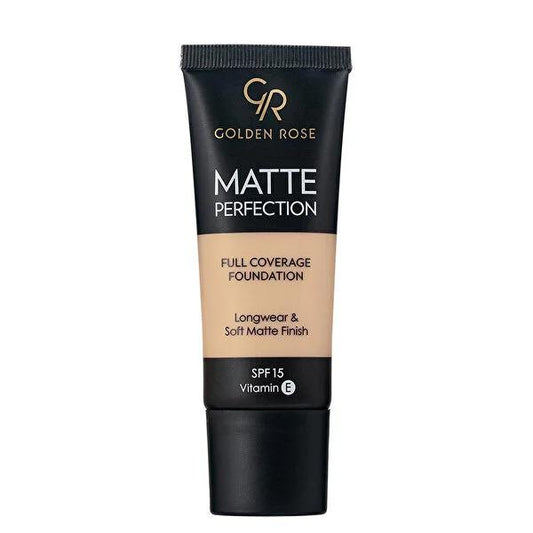 Golden Rose Matte Perfection Foundation - Long-Lasting, Matte Finish, SPF 15 Protection