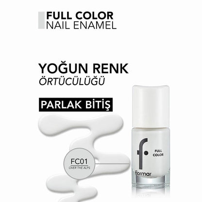 Flormar Full Color High-Pigment Nail Polish FC01 Over The Alps