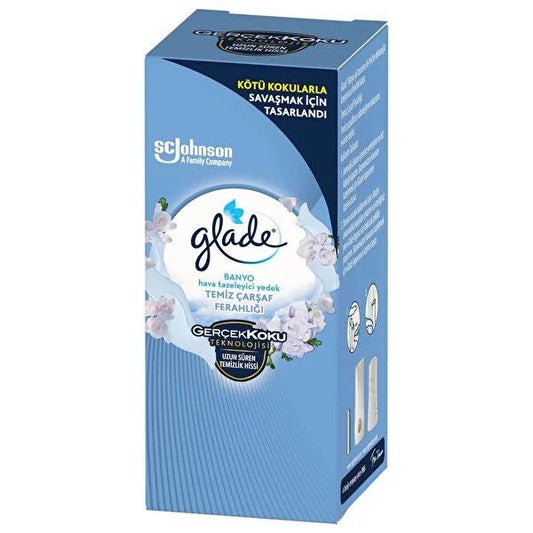 Glade Clean Linen Scent Bathroom Air Freshener Refill: Long-Lasting Odor Eliminator for Fresh Bathroom Fragrance