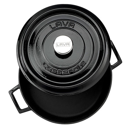 Lava Cast Iron Dutch Oven - 28cm Enameled Casserole Dish, Large Cooking Pot for Even Heat, Durable & Oven Safe