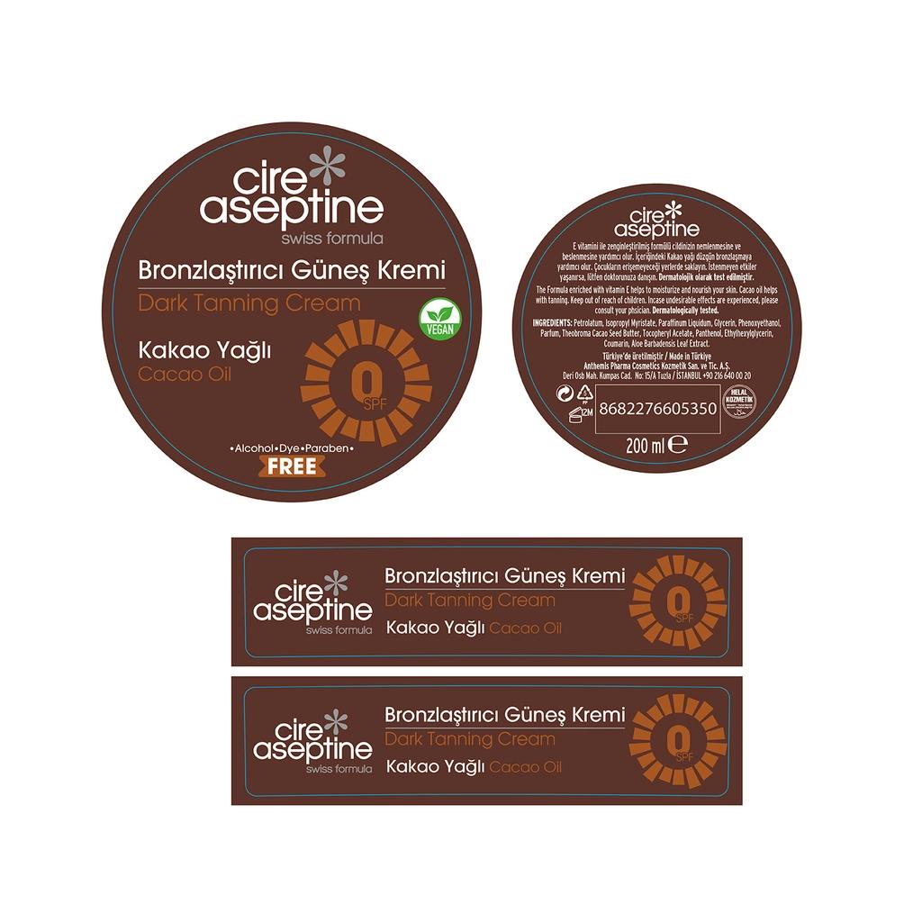 Cire Aseptine Cocoa Bronzing Cream for Deep Golden Tan 200 ml