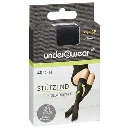 Underwear Black 40 Denier Knee-High Stockings Size 35-38