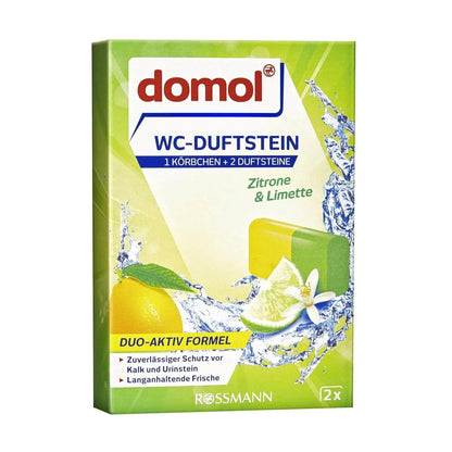Domol Lemon Toilet Rim Block with Hanger Duo Pack 2 x 40g