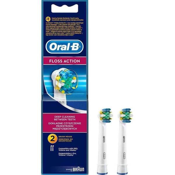 Oral-B Replacement Toothbrush Heads - Floss Action 2 Pack for Oral-B Electric Toothbrush Handles