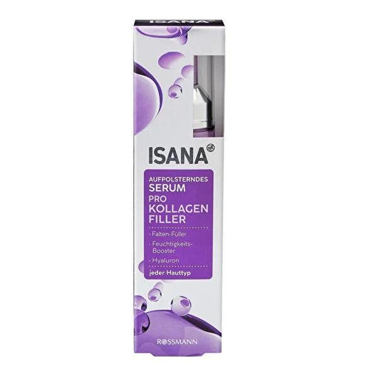 Isana Prokolajen Filler Facial Serum: Anti-Aging, Wrinkle Reduction, Collagen & Hyaluronic Acid - Vegan & All Skin Types, 0.51 fl oz