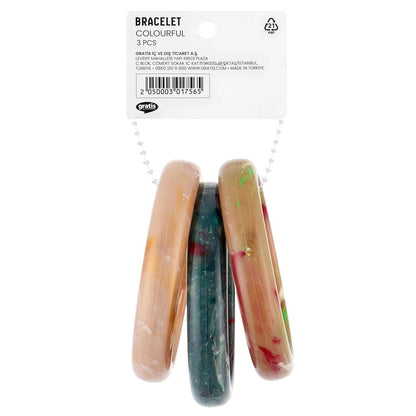 Eklips 3-Piece Bracelet Set in Green & Cream