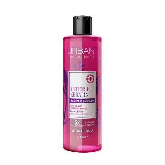Urban Care Intense Keratin Shampoo: Repair Damaged Hair, Boost Shine & Smoothness - Vegan Formula, Strengthens & Protects (11.83 fl oz)