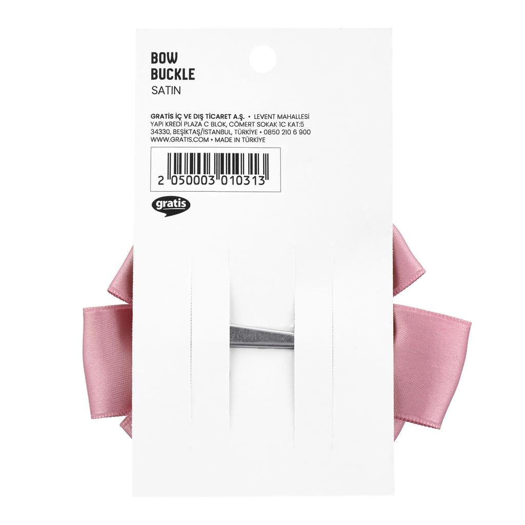 Eklips Satin Bow Ribbon Hair Clip for Elegant Styling, Powder Pink
