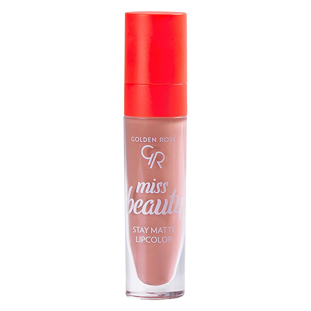Golden Rose Miss Beauty: Blush Nude Matte Lipstick - Long Lasting, Volumizing & High Pigment - Non-Drying Lip Color