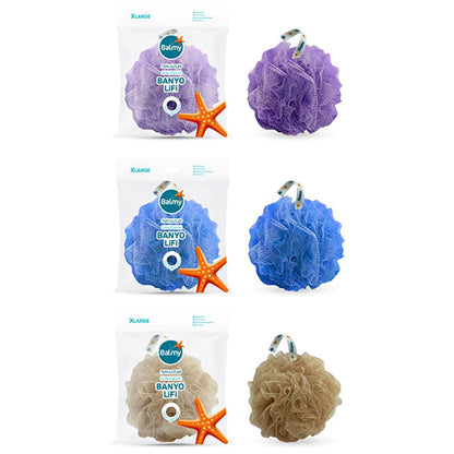 Balmy Banyo - Assorted Colors Loofah Bath Sponge, BPA Free, REACH Compliant
