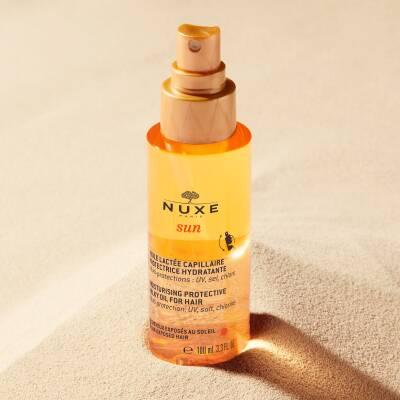 Nuxe Sun: UV Protection Moisturizing Hair Oil - Water Resistant Beach & Summer Hair Care, Protects from Sun, Salt & Chlorine - 3.38 fl oz