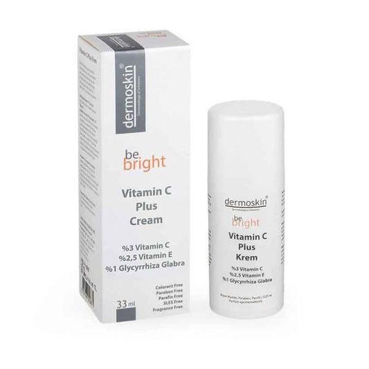 Dermoskin Be Bright Vitamin C Plus Cream - Paraben-Free, Fragrance-Free Face Cream for All Skin Types