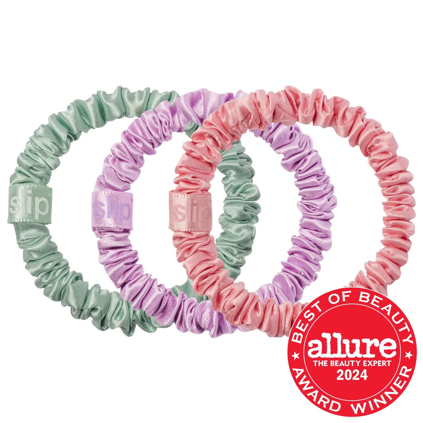 Slipsilk™ Skinny Scrunchies 3-Pack: Anti-Crease, Anti-Breakage Silk Hair Ties for Gentle, Damage-Free Hold & Healthy Hair
